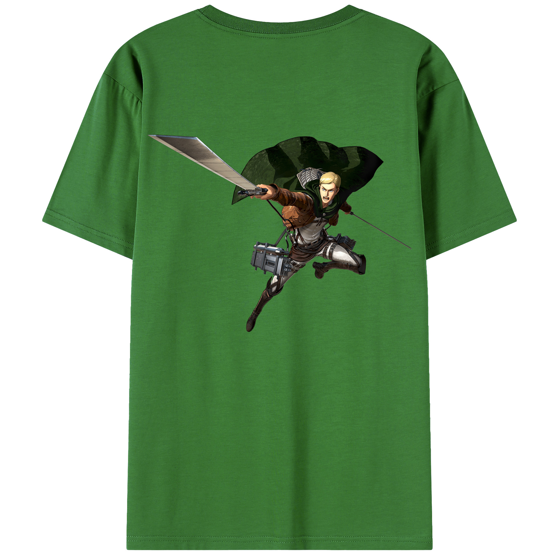 （画像用） 進撃の巨人 エルヴィン・スミス Attack on Titan Erwin Smith レディース半袖Tシャツ(バックプリント)